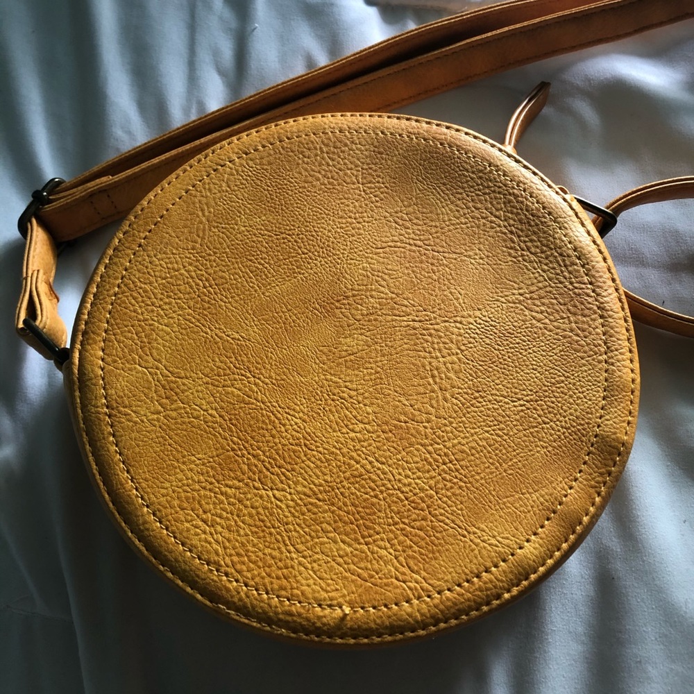 Yellow circle cross body bag